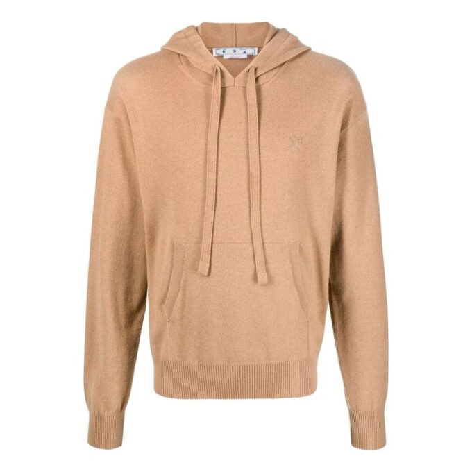 Sudadera con capucha de cachemira con logotipo bordado