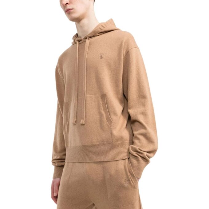 Sudadera con capucha de cachemira con logotipo bordado