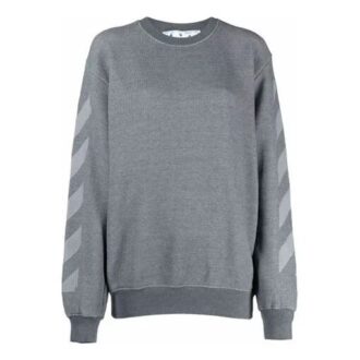 Sudadera con capucha de cuello redondo y patrón geométrico con logotipo Off-White, corte holgado, gris