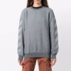 Sudadera con capucha de cuello redondo y patrón geométrico con logotipo Off-White, corte holgado, gris