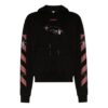 Sudadera con capucha de felpa con estampado de araña y flecha, hombre, negro