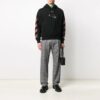 Sudadera con capucha de felpa con estampado de araña y flecha, hombre, negro
