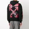 Sudadera con capucha de felpa con estampado de araña y flecha, hombre, negro