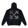 Sudadera con capucha de felpa francesa con flecha y salpicaduras de pintura «Negro»
