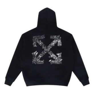 Sudadera con capucha de felpa francesa con flecha y salpicaduras de pintura «Negro»