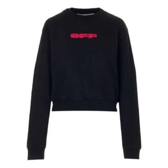 Sudadera con capucha de manga larga con estampado del logotipo Off-White, versión Ordinary, negra