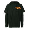 Sudadera con capucha de manga larga con letras impresas, negra