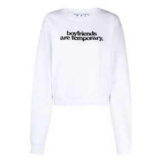 Sudadera con capucha de manga larga Off-White con estampado de eslogan, versión Ordinary, color blanco