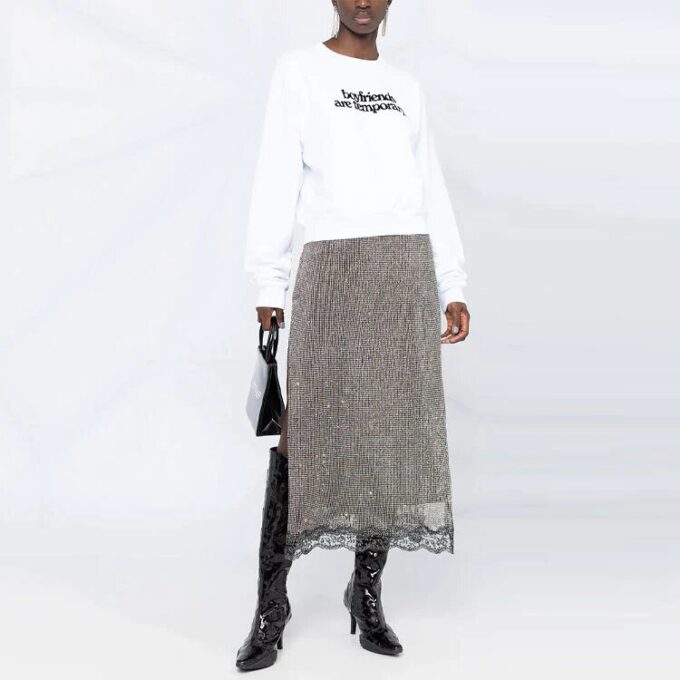 Sudadera con capucha de manga larga Off-White con estampado de eslogan, versión Ordinary, color blanco