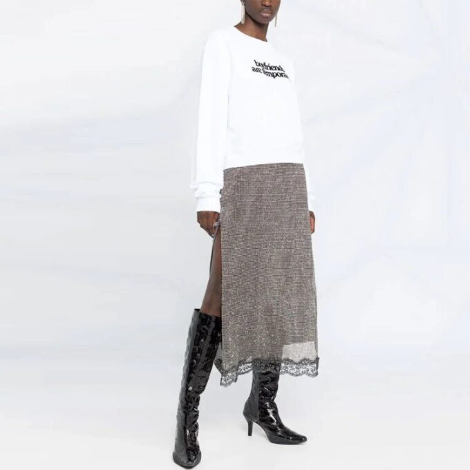 Sudadera con capucha de manga larga Off-White con estampado de eslogan, versión Ordinary, color blanco