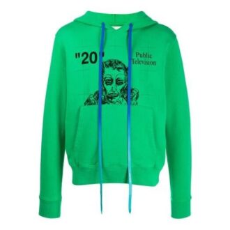 Sudadera con capucha de Public Television Printing para hombre, verde