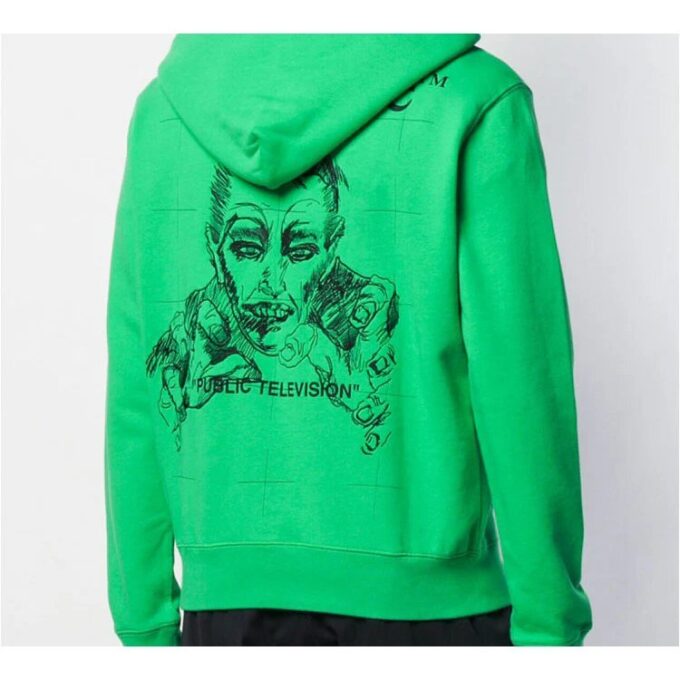 Sudadera con capucha de Public Television Printing para hombre, verde