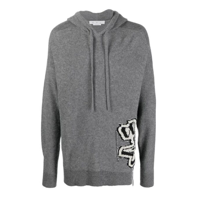 Sudadera con capucha de punto intarsia