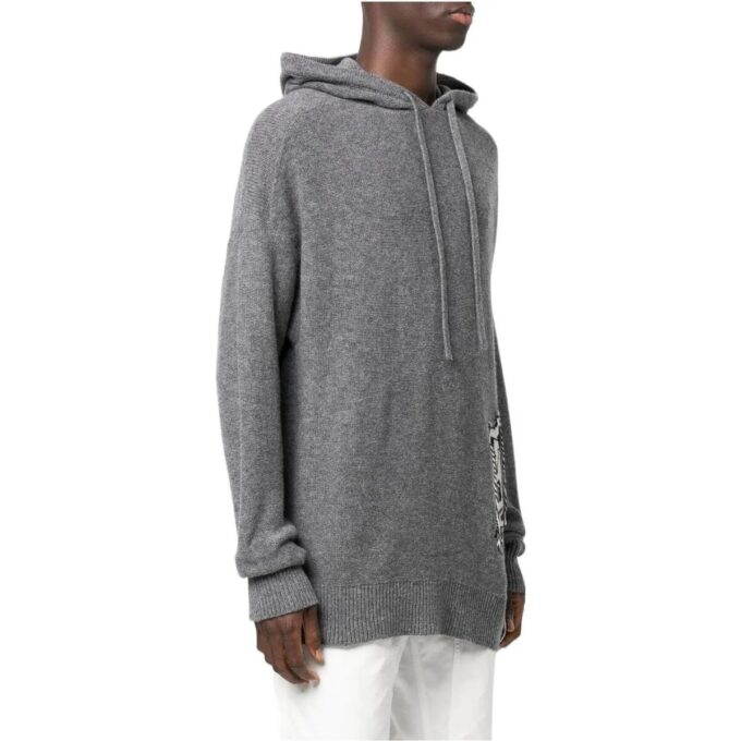 Sudadera con capucha de punto intarsia
