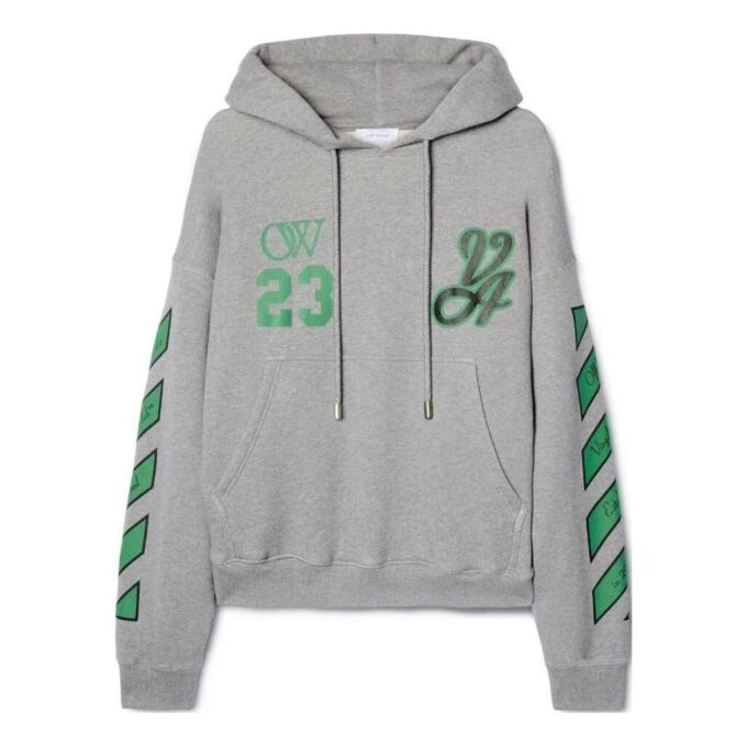 Sudadera con capucha de skate SS24 «Gris jaspeado y verde universitario»