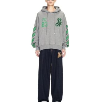 Sudadera con capucha de skate SS24 «Gris jaspeado y verde universitario»