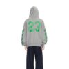 Sudadera con capucha de skate SS24 «Gris jaspeado y verde universitario»