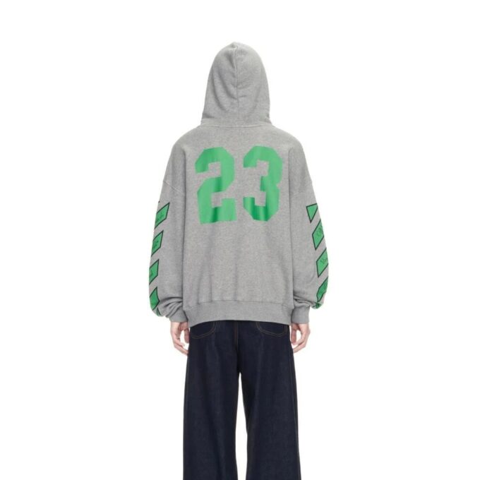 Sudadera con capucha de skate SS24 «Gris jaspeado y verde universitario»