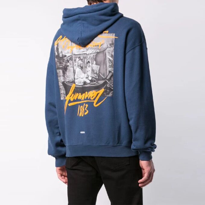 Sudadera con capucha de verano para hombre Over Popover Azul