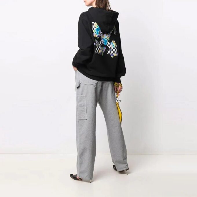 Sudadera con capucha holgada y estampado de Off-White, temporada primavera-verano 2021, color negro