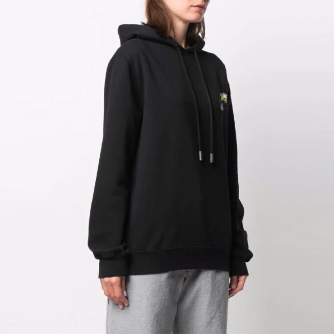 Sudadera con capucha holgada y estampado de Off-White, temporada primavera-verano 2021, color negro