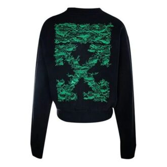 Sudadera con capucha negra con estampado de flechas de Off-White