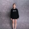 Sudadera con capucha negra de algodón estampado y cuello redondo en color blanco roto de Off-White