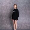 Sudadera con capucha negra de algodón estampado y cuello redondo en color blanco roto de Off-White