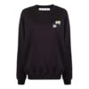 Sudadera con capucha negra de manga larga y cuello redondo con estampado de flores a cuadros Off-White SS21