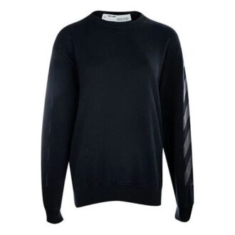 Sudadera con capucha negra de Off-White, estilo casual, con cuello redondo, forrada de felpa y estampado de flecha