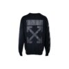Sudadera con capucha negra de Off-White, estilo casual, con cuello redondo, forrada de felpa y estampado de flecha