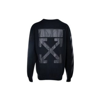 Sudadera con capucha negra de Off-White, estilo casual, con cuello redondo, forrada de felpa y estampado de flecha