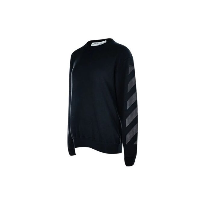Sudadera con capucha negra de Off-White, estilo casual, con cuello redondo, forrada de felpa y estampado de flecha