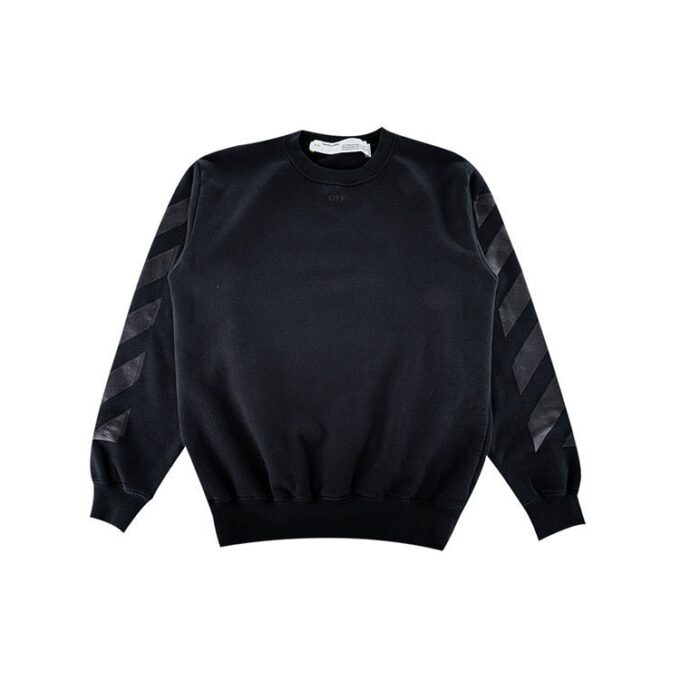 Sudadera con capucha negra de Off-White, estilo casual, con cuello redondo, forrada de felpa y estampado de flecha