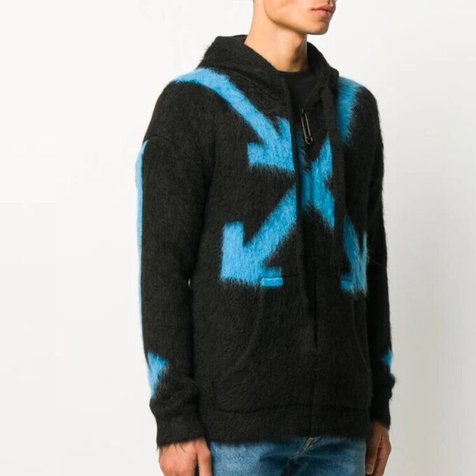 Sudadera con capucha negra estampada para hombre de Off-White