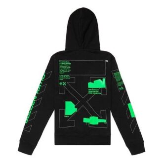 Sudadera con capucha negra SS20 con dibujo de Arrows en la espalda, logotipo masculino, corte normal