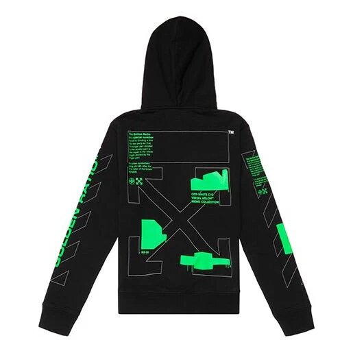 Sudadera con capucha negra SS20 con dibujo de Arrows en la espalda, logotipo masculino, corte normal