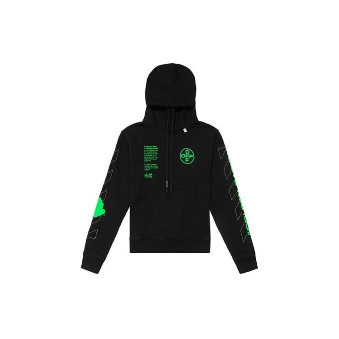 Sudadera con capucha negra SS20 con dibujo de Arrows en la espalda, logotipo masculino, corte normal