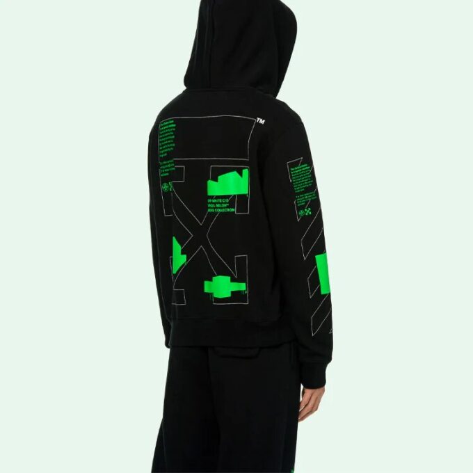 Sudadera con capucha negra SS20 con dibujo de Arrows en la espalda, logotipo masculino, corte normal