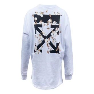 Sudadera con capucha Off-White Arrows de cuello redondo en blanco