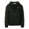 Sudadera con capucha Off-White con estampado, corte holgado, color negro