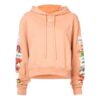 Sudadera con capucha Off-White con estampado de flores, corte holgado, rosa y rojo