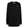 Sudadera con capucha Off-White de corte largo y holgado, con flores bordadas y flechas, en color negro