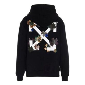 Sudadera con capucha Off-White Leaves Arrow, color negro