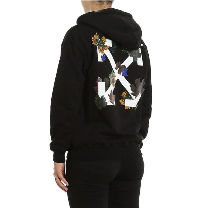 Sudadera con capucha Off-White Leaves Arrow, color negro