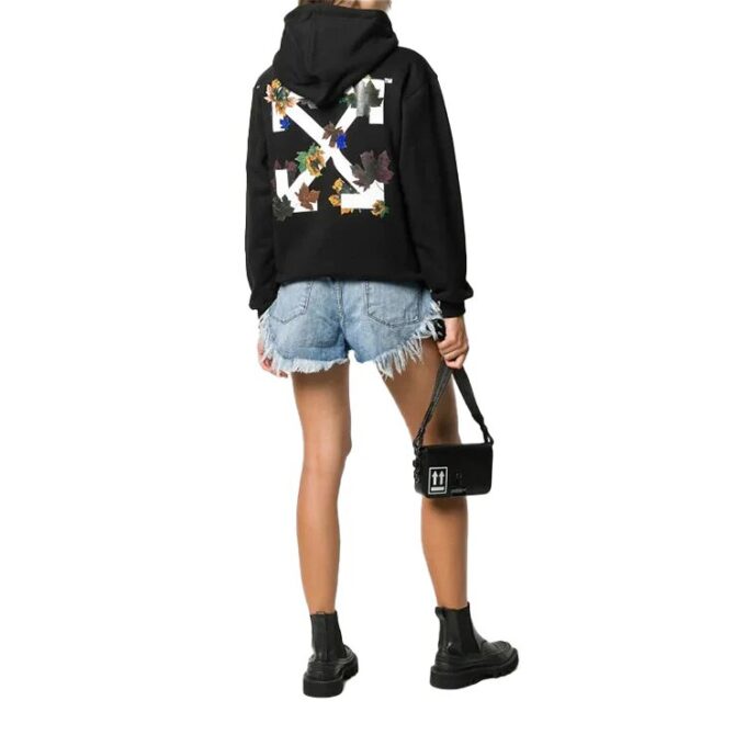 Sudadera con capucha Off-White Leaves Arrow, color negro
