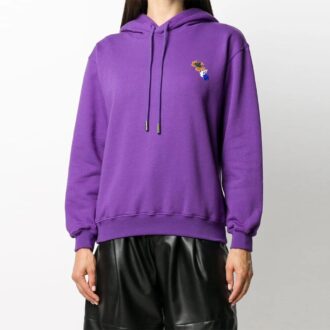 Sudadera con capucha Off-White Leaves Arrow Drawstring Hood, color morado