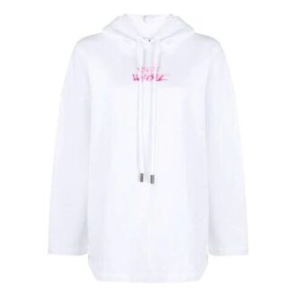 Sudadera con capucha Off-White SS21 con estampado del logotipo, versión blanca