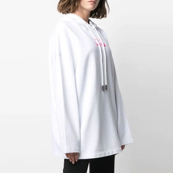 Sudadera con capucha Off-White SS21 con estampado del logotipo, versión blanca
