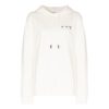Sudadera con capucha Off-White SS21 con logotipo bordado y flecha, corte holgado, blanca